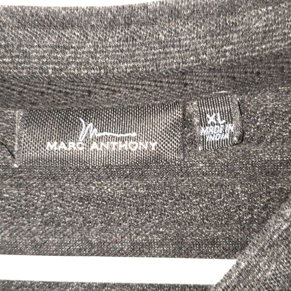 Marc Anthony Dark Gray Striped Short Sleeve - Picture 3 of 4